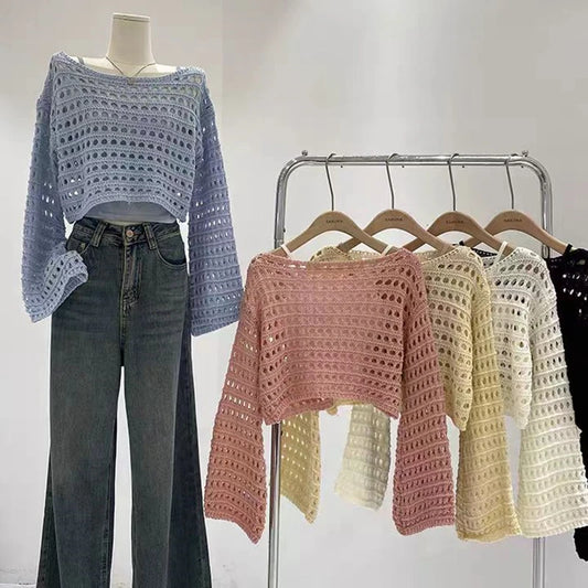 Crochet Knit Beach Top | Women’s Boho Summer Cover Up