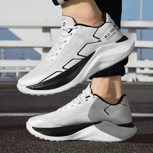 New Men’s White Running Shoes | Non-Slip Outdoor Sports Sneakers