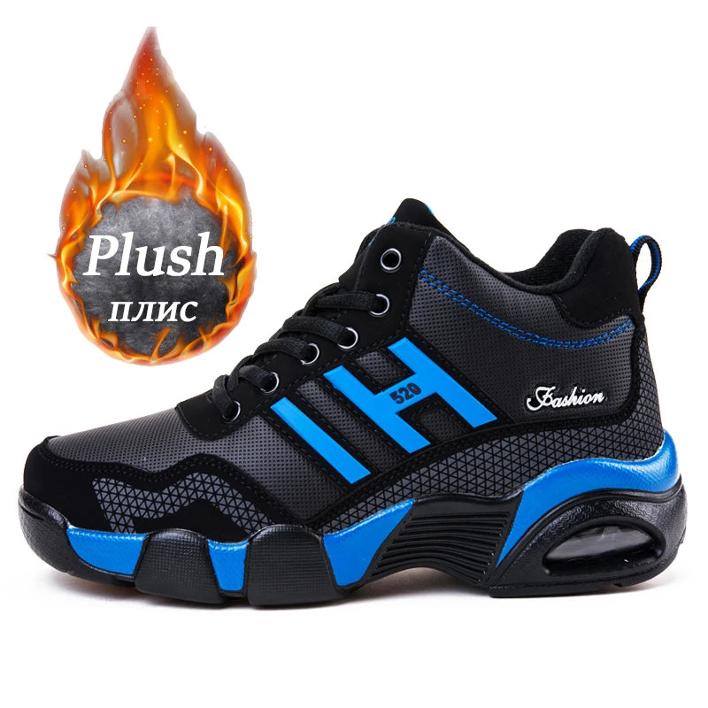 Men’s Winter PU Leather Boots | Waterproof Warm Trekking Sneakers
