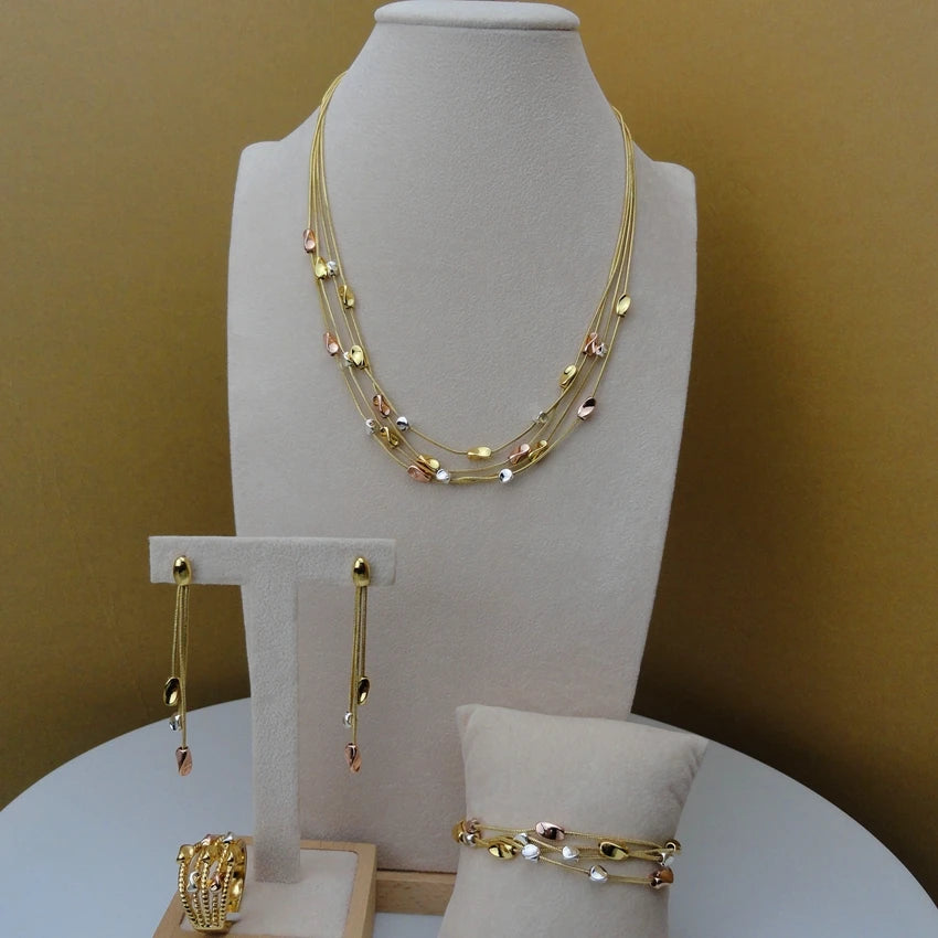 Dubai Jewelry Simple Chain Set | Unique Necklace for Women Gift