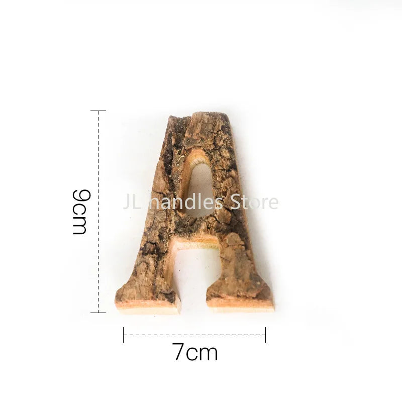 Wooden letter 'A' with dimensions on a white background