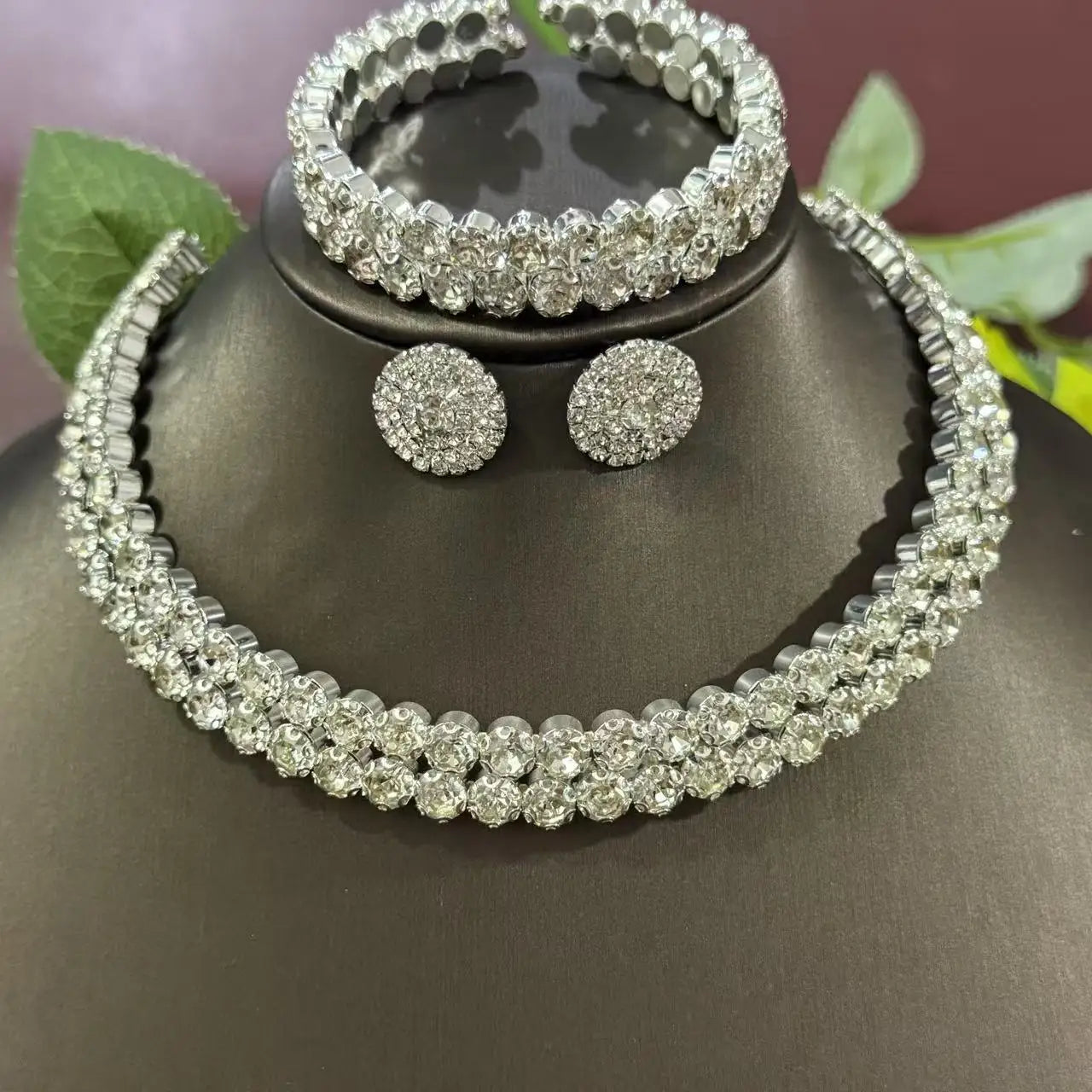 3-Piece Crystal Jewelry Set | Necklace, Earrings & Bracelet