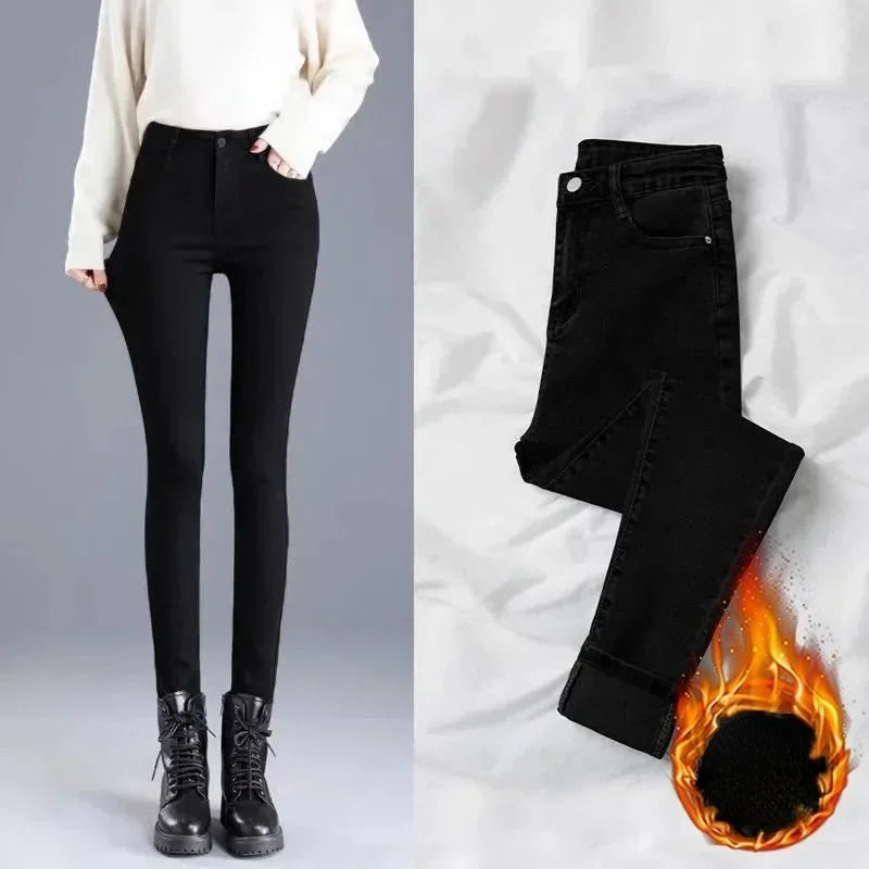 Mom Jeans High Elastic | Women’s Washed Skinny Denim