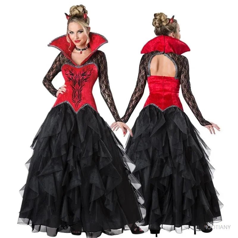 Day of the Dead Gothic Costume | Vampire Witch Zombie Medieval Horror Cosplay Outfit

