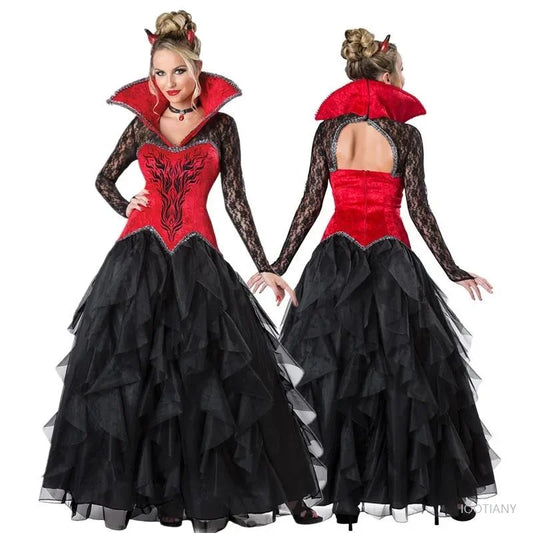Day of the Dead Gothic Costume | Vampire Witch Zombie Medieval Horror Cosplay Outfit

