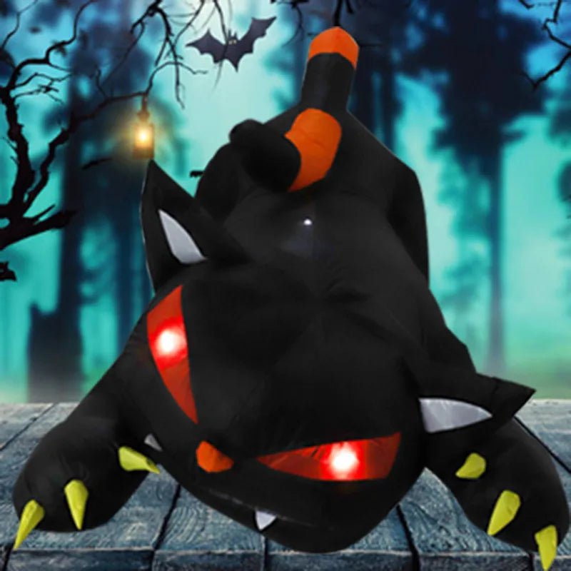 1.8M Inflatable Black Cat | LED Garden Decor with Shaking Head