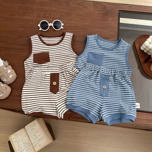Kids Summer Stripe Clothing Set | 2-Piece Toddler Outfit for Boys & Girls