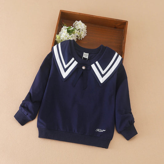 Girls’ Long Sleeve Tee Tops | Spring & Autumn School Hoodies & Sweatshirts