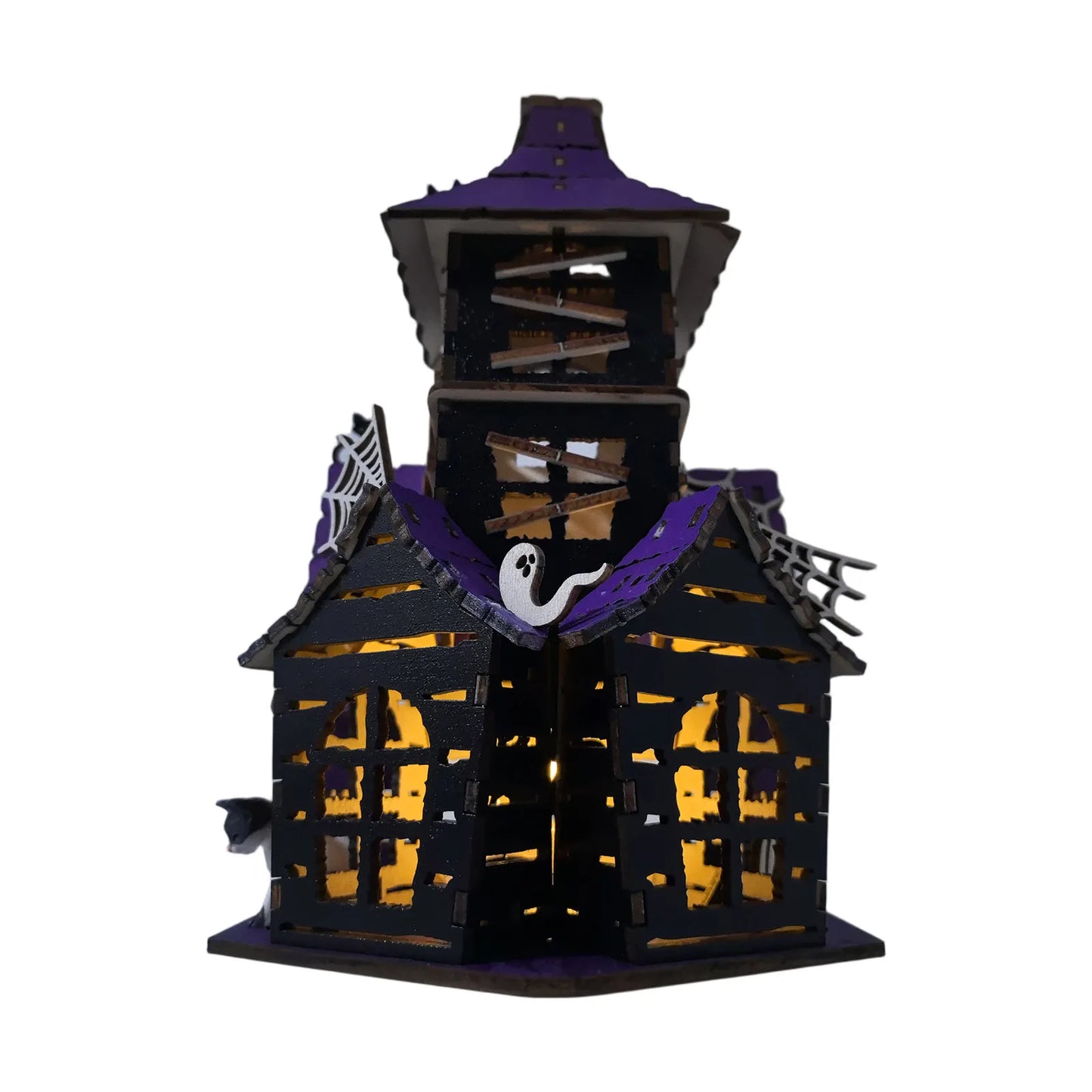 DIY 3D Haunted House Craft | Wooden Decor for Spooky Party Fun
