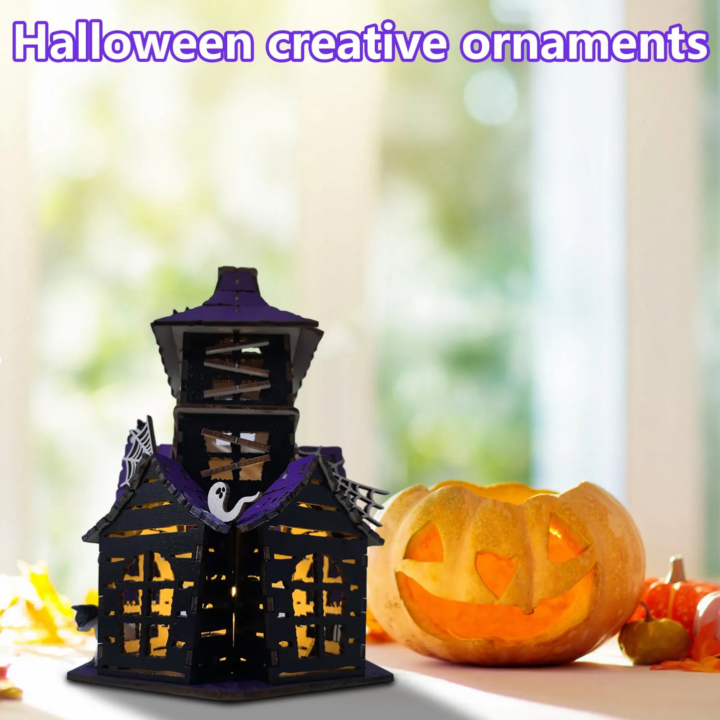 DIY 3D Haunted House Craft | Wooden Decor for Spooky Party Fun
