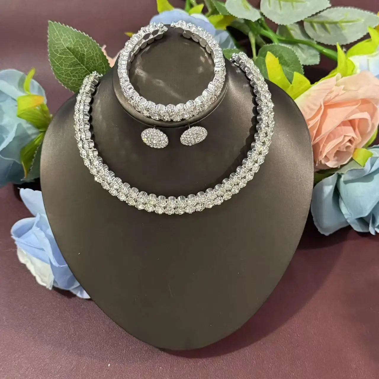 3-Piece Crystal Jewelry Set | Necklace, Earrings & Bracelet