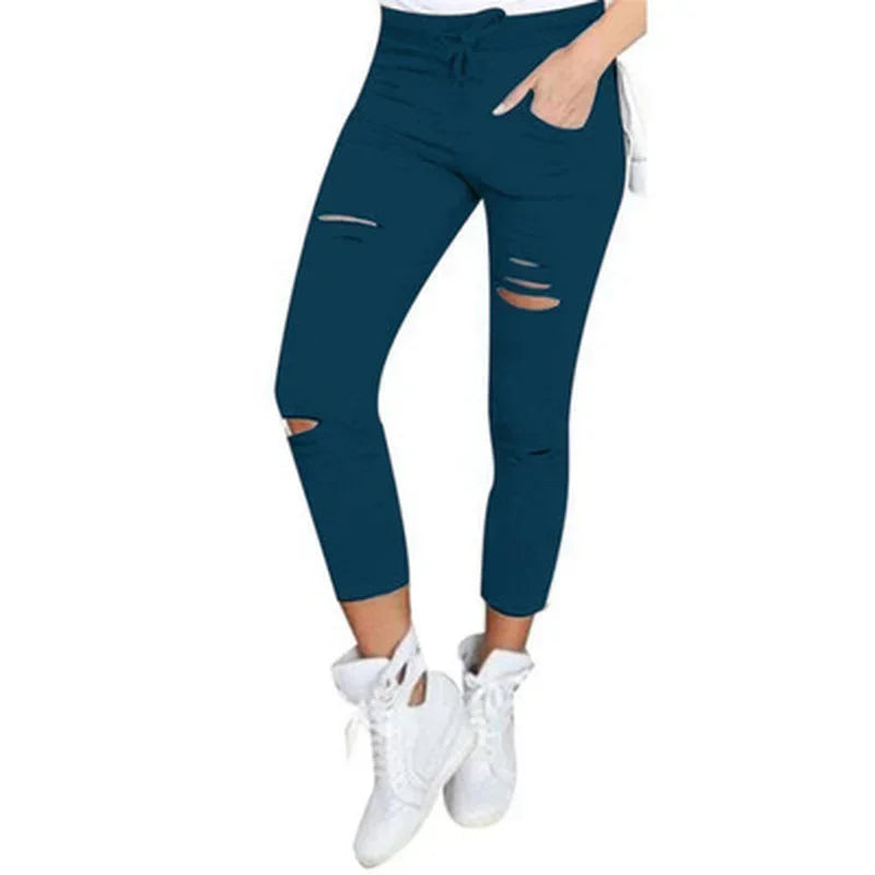 Big Size Ripped Jeans | Women’s Stretch Pencil Pants