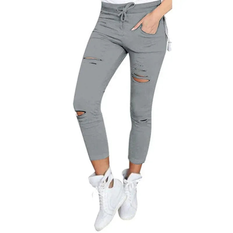 Big Size Ripped Jeans | Women’s Stretch Pencil Pants