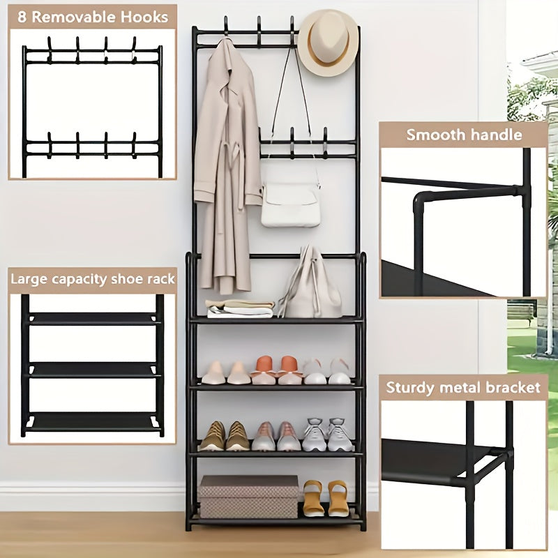 4/5 Layer Carbon Steel Coat Rack | Multipurpose Hanger & Shoe Shelf