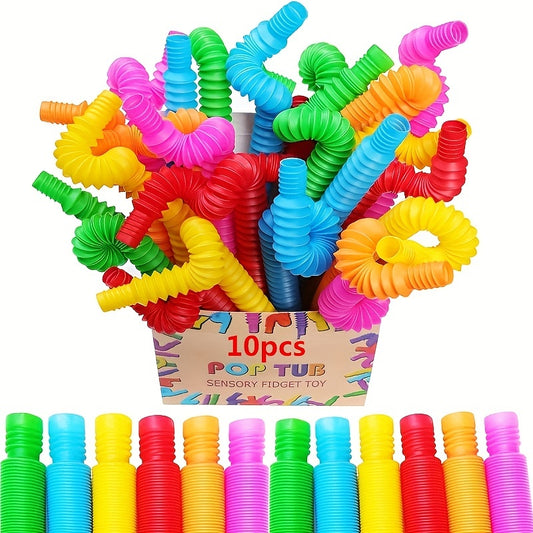 10pcs Sensory Pop Tubes Toy Set | Fidget & Learning Toys for Kids