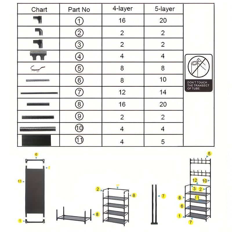4/5 Layer Carbon Steel Coat Rack | Multipurpose Hanger & Shoe Shelf